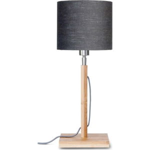 Stolní lampa s tmavě šedým stínidlem a konstrukcí z bambusu Good&Mojo Fuji