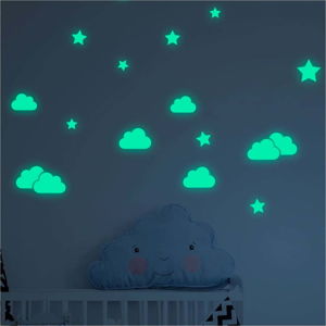 Sada nástěnných dětských svítících samolepek Ambiance Clouds and Stars