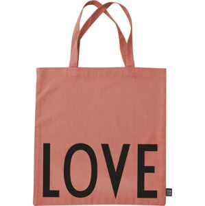 Tmavě růžová plátěná taška Design Letters Love