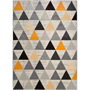 Šedo-oranžový koberec Universal Leo Triangles, 160 x 230 cm