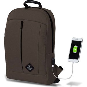 Tmavě hnědý batoh s USB portem My Valice GALAXY Smart Bag