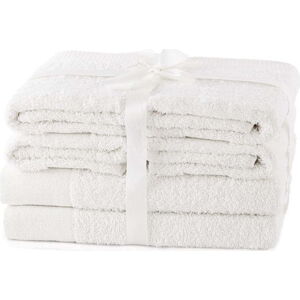 Bílé froté bavlněné ručníky a osušky v sadě 6 ks Amari – AmeliaHome