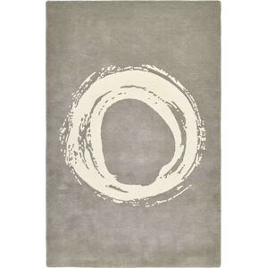 Šedý vlněný koberec Think Rugs Elements Circle, 150 x 230 cm