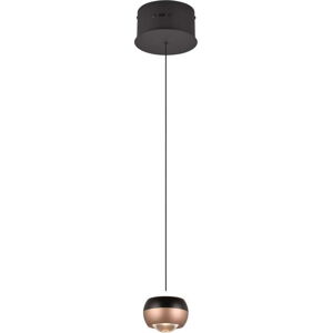 LED závěsné svítidlo s kovovým stínidlem ø 15,5 cm v černo-měděné barvě Orbit – Trio Select