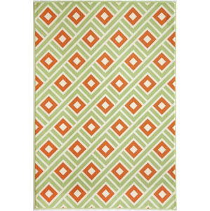 Oranžovo-zelený venkovní koberec Floorita Greca, 160 x 230 cm