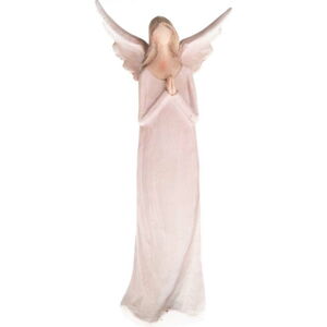 Růžová dekorativní soška Dakls Praying Angel, výška 14,5 cm