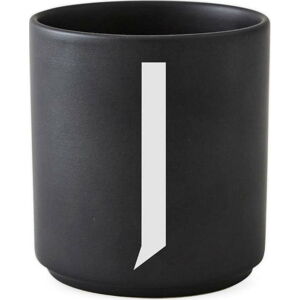 Černý porcelánový šálek Design Letters Alphabet J, 250 ml