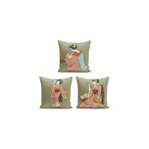 Sada 3 dekorativních povlaků na polštáře Minimalist Cushion Covers Ethnic Eastern, 45 x 45 cm