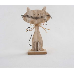 Dřevěná dekorace ve tvaru kočky Dakls Cats, výška 18 cm