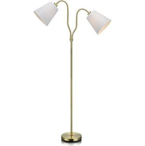 Zlatá volně stojící lampa s bílými stínidly Markslöjd Modena