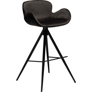 Černá barová židle DAN–FORM Denmark Gaia Velvet, výška 98 cm