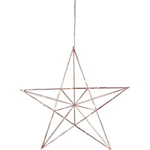 Měděná světelná LED dekorace Star Trading Line, výška 38 cm