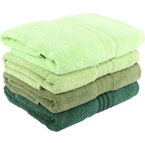 Sada 4 zelených bavlněných ručníků Foutastic, 50 x 90 cm