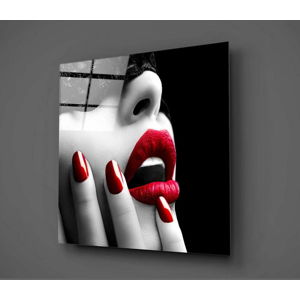 Skleněný obraz Insigne Lips Rojo Mento, 50 x 50 cm
