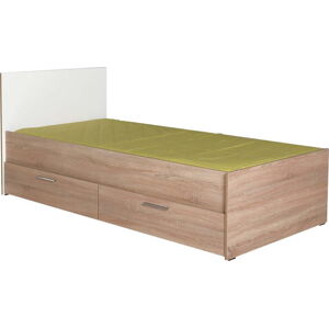 Bílá/přírodní dětská postel s úložným prostorem 90x190 cm – Kalune Design