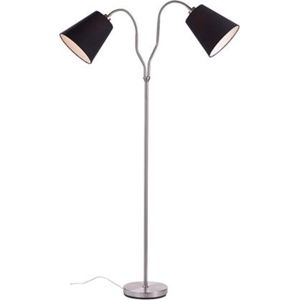 Volně stojící lampa ve stříbrné barvě s černými stínidly Markslöjd Modena