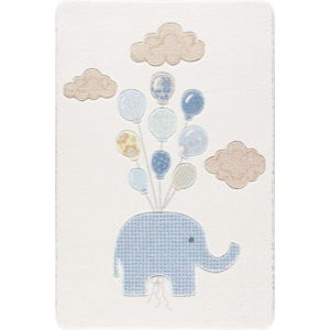 Dětský bílý koberec Confetti Sweet Elephant, 133 x 190 cm