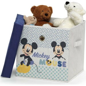 Dětský textilní úložný box s víkem Domopak Disney Mickey, 30 x 30 x 30 cm