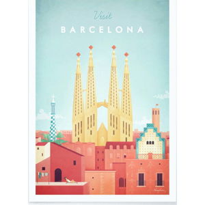 Plakát Travelposter Barcelona, 30 x 40 cm