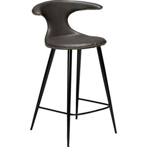 Tmavě šedá barová židle z eko kůže DAN–FORM Denmark Flair, výška 90 cm