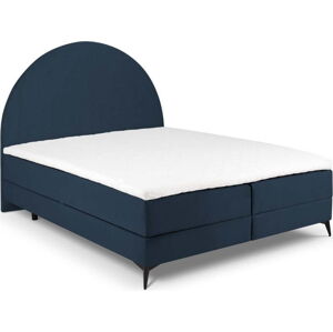 Tmavě modrá boxspring postel s úložným prostorem 160x200 cm Sunrise – Cosmopolitan Design