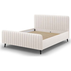 Béžová čalouněná dvoulůžková postel s roštem 140x200 cm Lily - Micadoni Home