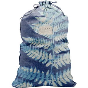 Látkový vak na prádlo s příměsí lnu Really Nice Things Bag Blue Leaf, výška 75 cm