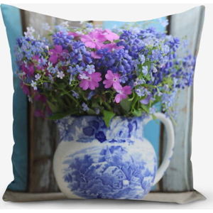 Povlak na polštář s příměsí bavlny Minimalist Cushion Covers Double Colorful Vazo Cicegi, 45 x 45 cm