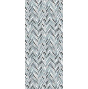 Modro-šedý běhoun Floorita Leather, 60 x 240 cm