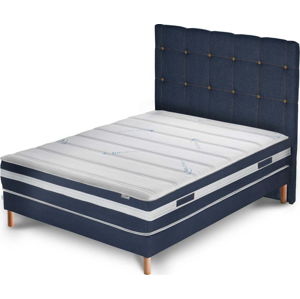 Tmavě modrá postel s matrací Stella Cadente Maison Venus Saches, 140 x 200  cm