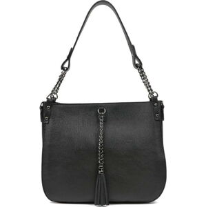 Černá kožená kabelka Carla Ferreri, 30 x 35 cm
