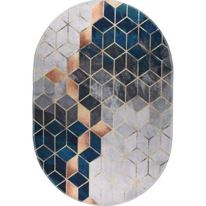 Pratelný koberec v bílo-petrolejové barvě 80x120 cm – Vitaus