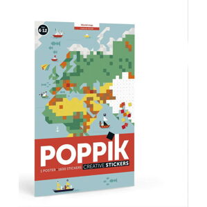 Samolepkový plakát Poppik Mapa světa