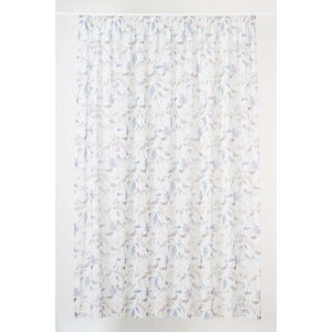 Bílo-fialová záclona 400x260 cm Birdy – Mendola Fabrics