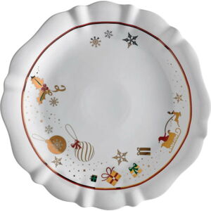 Bílý porcelánový talíř s vánočním motivem Brandani Alleluia, ⌀ 30 cm