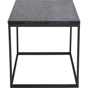 Černý žulový odkládací stolek s černým podnožím RGE Accent, šířka 50 cm