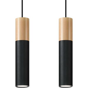 Černé závěsné svítidlo Nice Lamps Paul, délka 34 cm