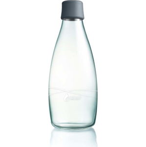 Šedá skleněná lahev ReTap, 800 ml