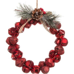 Závěsný vánoční věnec v červené barvě Unimasa Crown