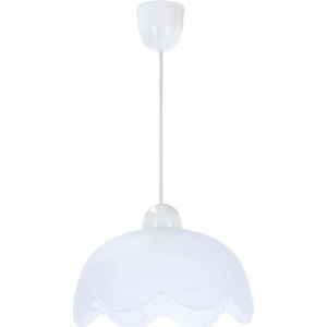 Bílé závěsné svítidlo se skleněným stínidlem ø 25 cm Bratek – Candellux Lighting