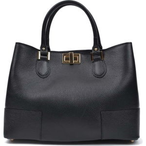 Černá kožená kabelka Anna Luchini, 26.5 x 38 cm