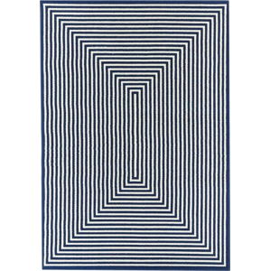 Tmavě modrý venkovní koberec Floorita Braid, 160 x 230 cm