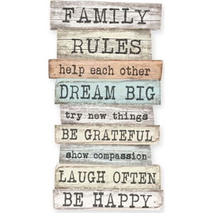 Dekorativní cedule Little Nice Things Family Rules, 50 x 30 cm