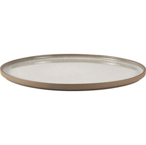 Krémově bílý kameninový servírovací talíř Villa Collection Jord, ø 33,2 cm