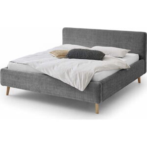 Tmavě šedá čalouněná dvoulůžková postel 180x200 cm Mattis - Meise Möbel