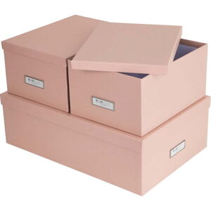 Kartonové úložné boxy v sadě 3 ks s víkem Inge – Bigso Box of Sweden