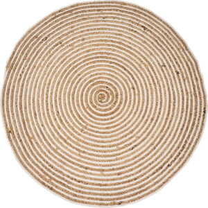 Jutový kulatý koberec v přírodní barvě ø 120 cm Natur – Casa Selección