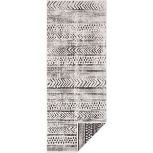 Černo-krémový venkovní koberec NORTHRUGS Biri, 80 x 350 cm