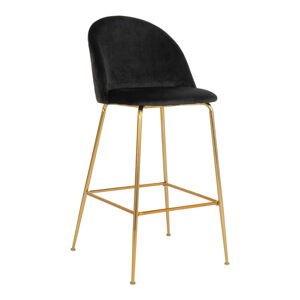 Černé sametové barové židle v sadě 2 ks 108 cm Lausanne – House Nordic
