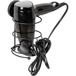 Černý nástěnný držák na fén Wenko Vacuum-Loc® Milazzo